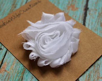 Shabby White Flower Hair Clip