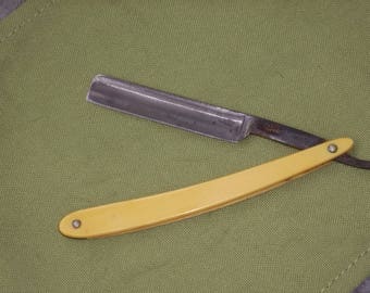 German Straight Edge Razor with Celluloid Handle Very Sharp