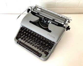 Slate Grey Olympia SM4 Typewriter - Annie - Professionally Serviced - extra ribbon included