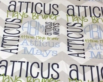 Summer Savings Personalized Baby Blanket Monogrammed Chevron Baby Blanket Name Blanket Receiving Blanket Baby Shower Gift Photo Prop Birth A