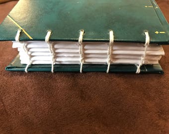 Journal Handbound Green Coptic Bound Journal For The Artist In Everyone! Upcylcled book covers...
