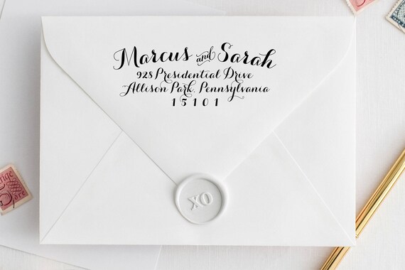 Self-Inking Address Stamp, Calligraphy Wedding Stamp, Family Address Stamp, Cursive Script Calligraphy Stamp, Modern Address Stamp. Address Il_570xn
