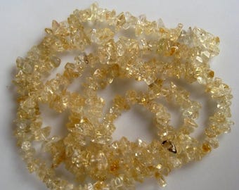 ON SALE 50% Wholesale Gemstone Beads, 5 Strands, Citrine Beads, Gemstone Chips, 36 Inches Each, Chip Size 5mm To 7mm Approx