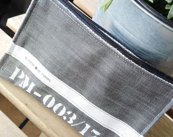 Porte-monnaie jeans recyclé intérieur fantaisie - PM003/17