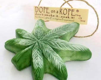 DOPE on a ROPE SOAP - Northern Lights - Hemp Oil - Gifts For Him - Essential Oil - Gifts for Her - Eucalyptus Peppermint Soap - Free Ship