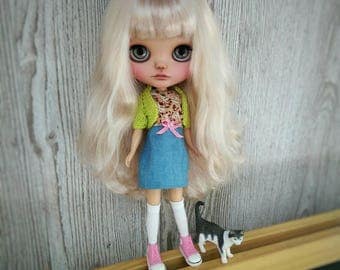 Blythe custom doll OOAK blonde hair