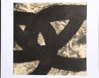 Art Print . Black white + tan Home Decor. Trace 2. Print Size 8" x 8" . unframed .