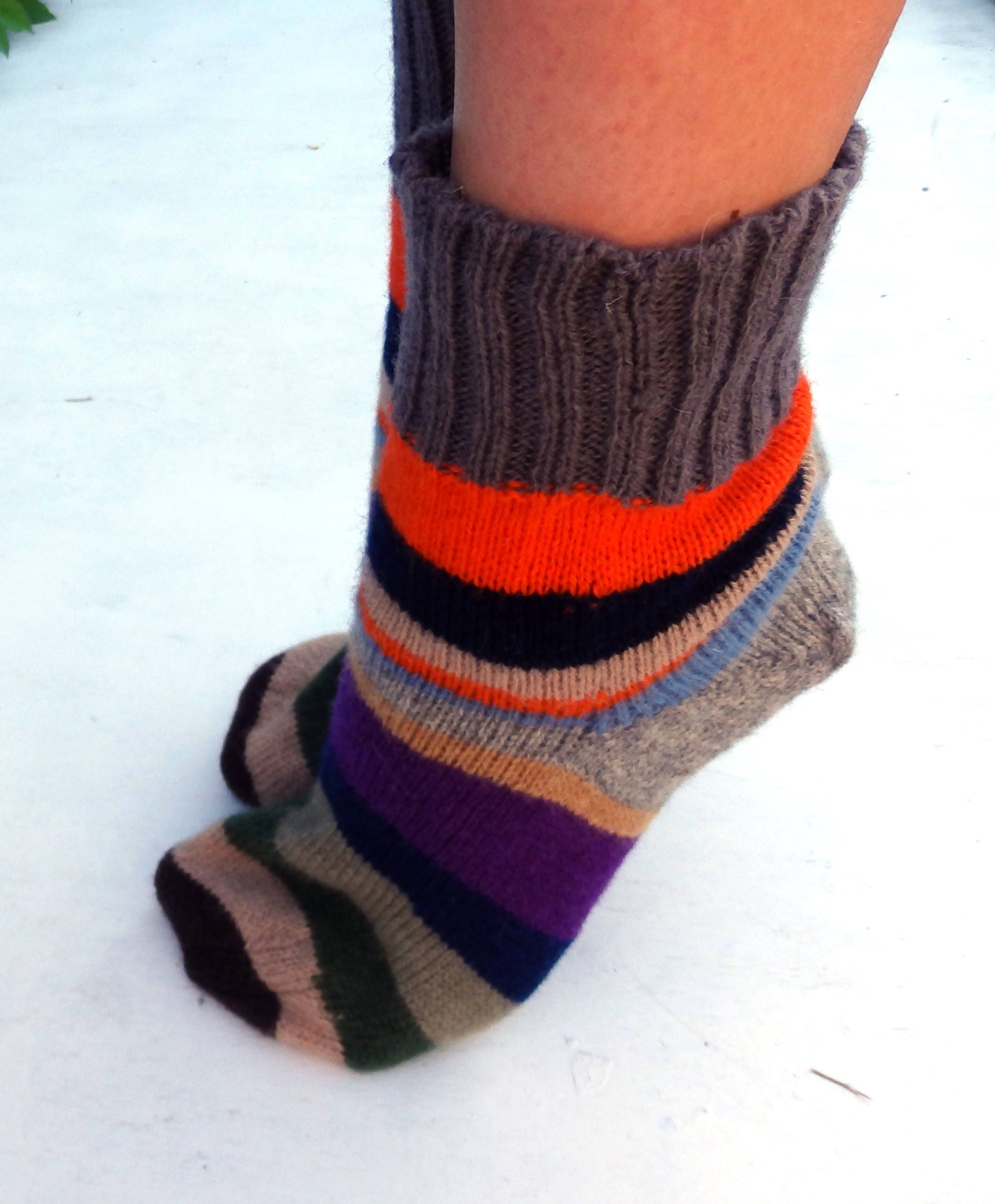Socks knitted gray wool socks knitting grey warm stockings
