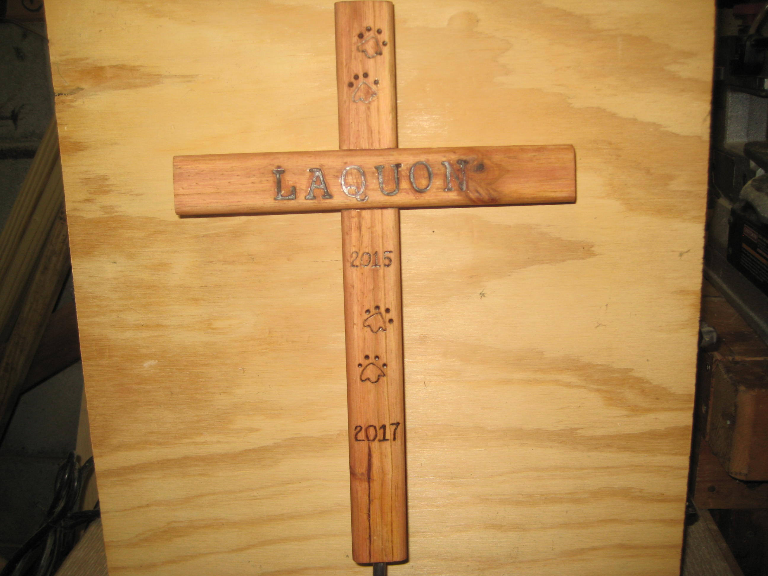 Memorial Pet Burial Cross Personalized Personalized w/