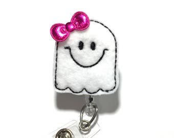 Halloween Badge Reel Friendly Ghost badge holder Nurse badge reel Cute retractable badge holder badge reels badge clip name badge reel name
