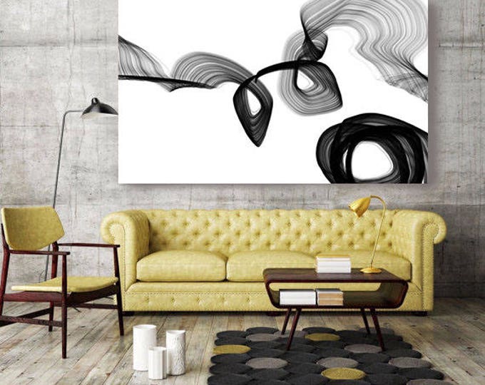 Abstract Expressionism in Black And White 3. Unique Abstract Wall Decor, Large Contemporary Canvas Art Print up to 72" by Irena Orlov
