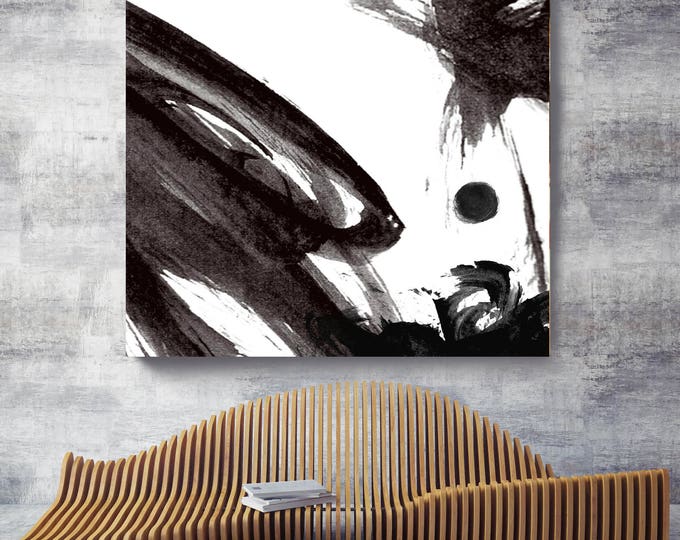 Change. Contemporary Abstract Black and White, Unique Abstract Wall Decor, Large Contemporary Canvas Art Print up to 48" by Irena Orlov