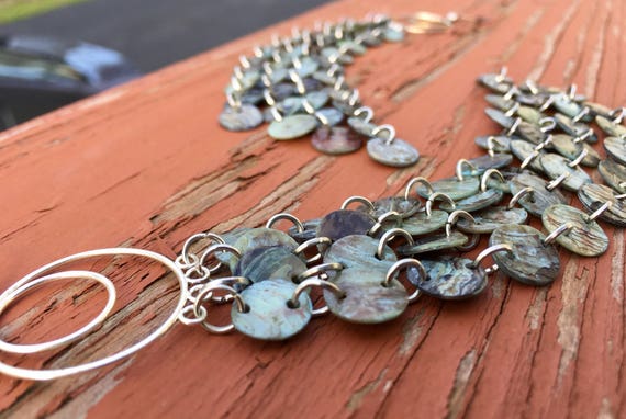 Light Blue Mussel Shell Duster Earrings