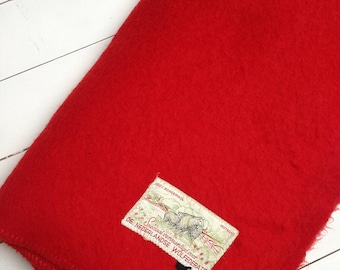 Vintage dutch wool blanket originel 100% wool blanket Dutch blanket made in Holland red wool blanket