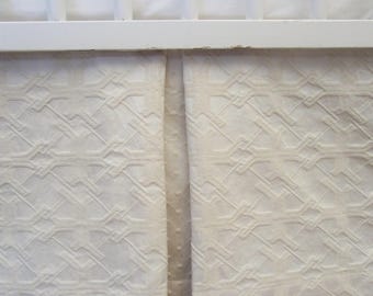 Box Pleat Crib Skirt: neutral baby bedding, luxury "Oatmeal & Cream" cotton luxe collection , Custom Made to Order