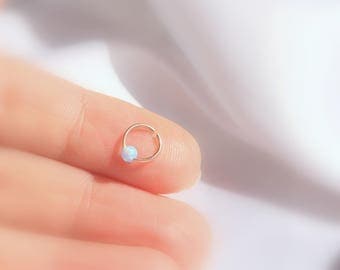 Tragus Earring - Tragus piercing - Tiny Opal jewelry - Nose rings - Rook Earring - Helix Earring - Cartilage hoop earrings - septum rings