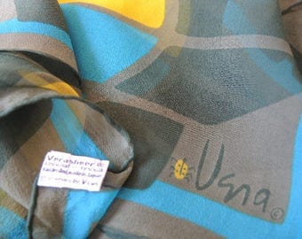 Vintage 1960s Vera Neumann verasheer scarf abstract sheer silk and vinal mod era 13 x 43 inches