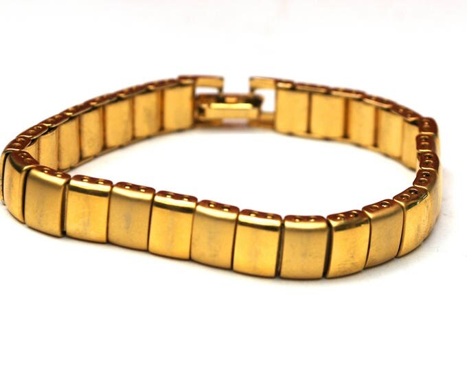 Napier Gold Bracelet - link Bracelet - signed - gold plated - bookchain modernistic