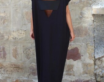 SALE ON 20 % OFF Caftan Black Dress, Oversized dress, Backless dress, Maxi dress, Black dress, Sleeveless dress , Open back dress