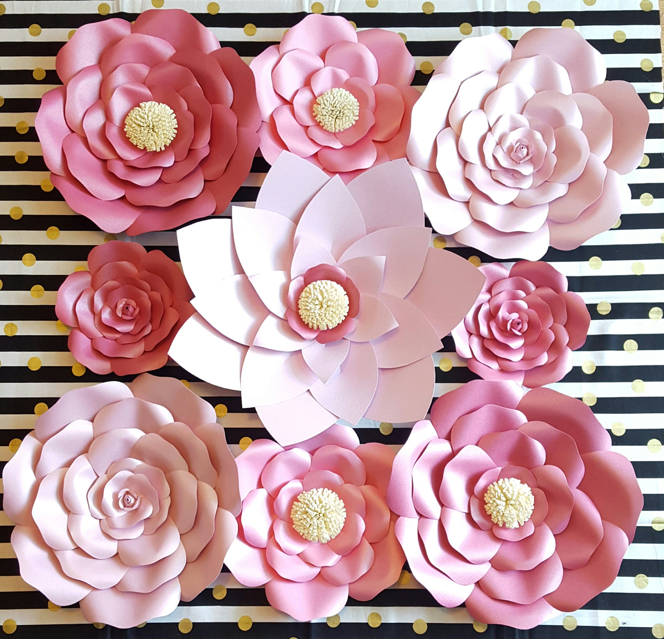 Pink Paper Flowers Nursery Decor Baby Shower Backdrop Sweet