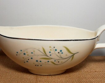 Vintage Gravy Boat, Homer Laughlin, Celeste, Rhythm, L55 N4, Cavalier, Blue, Gray Syrup Pitcher, Sauce Boat, Large Creamer