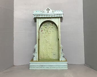 Vintage, Decorative Clock Case, Shadow Box, Nicho, Alter, Hand Made, Artist Collage, Positive Saying, FREE SHIPPING