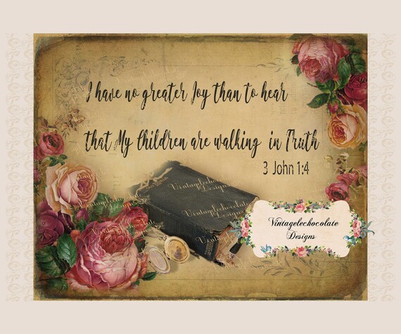 Digital Vintage Scripture Print Antique Old Bible Printable