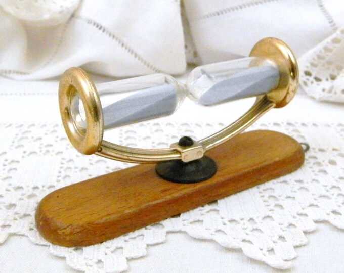 Vintage Mid Century Wall Hanging Swivel Glass and Wooden Egg Timer with Pale Blue Sand from France, Retro Kitchenware, 1960s Home Decor Vintage Mid Century Wall Hanging Swivel Glass and Wooden Egg Timer with Pale Blue Sand from France, Retro Kitchenware, 1960s Home Decor