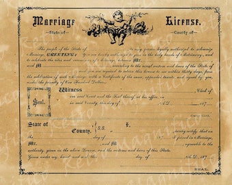 Vintage marriage certificate | Etsy