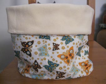 snood/round neck woman - fleece and fabric-