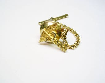 Vintage Tie Tack Medicine Symbol Tie Pin Medicine Corps Nursing Pin Necktie Accessory