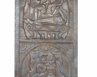 Vintage Carving Kamasutra Love Passion Desire Hand Carved Wall Sculpture,  Barn Door Studio Eclectic Boho Shabby Chic Decor