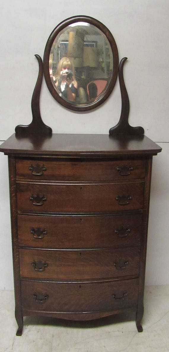 Antique Oak Dresser with Mirror