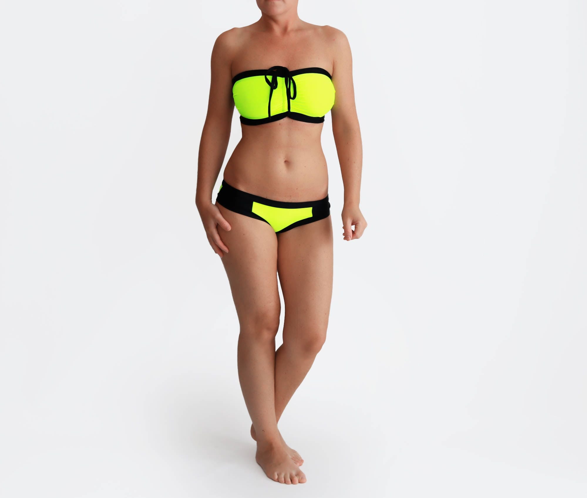 Neon Yellow Bikini Sexy Bathing Suit DDD Plus Swimwear Plus