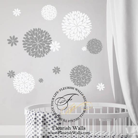 Flower Wall Decal Girls Room Wall Decal Flower Decals for