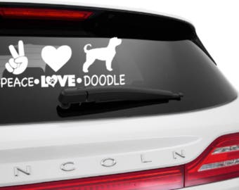 PEACE LOVE DOODLE vinyl decal
