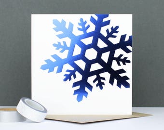 Luxury Christmas card, Foil snowflake Christmas card, Boyfriend/Girlfriend Christmas card, Shiny festive Holiday Card