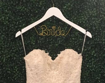 Wedding Hanger, Custom Bridal Hanger, Brides Hanger, Name, Wedding Hanger, Wedding Dress Hanger, Shower, Bride white hanger.