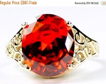 On Sale, 30% Off, Padparadsha CZ, 14KY Gold Ring, R057