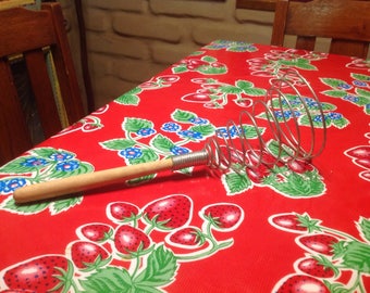 Vintage rustic wood and wire hand whisk or egg beater kitchen utensil