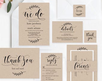 Rustic Elegance Wedding Suite Editable Template Rustic Elegance Wedding Suite Editable Template