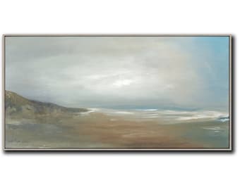 36" x 18" ORIGINAL ABSTRACT PAINTING, Landscape, Large painting, Acrylic on canvas