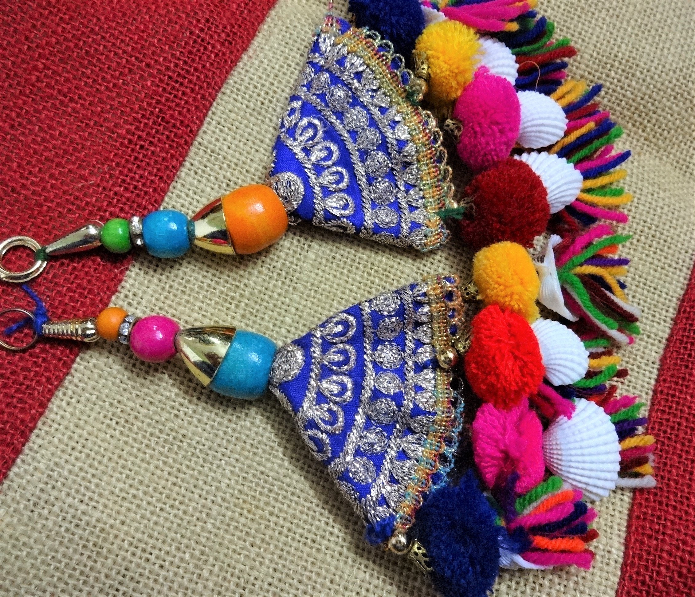 Handmade Tassels Embroidered Fabric Tassels Pom Pom Tassels