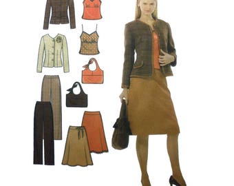Women's Camisole Top, A-Line Skirt, Pants, Jacket Sewing Pattern Misses Size 4, 6, 8, 10 Bust 29, 30, 31, 32" Uncut Simplicity 4951