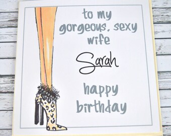 Personalised Customised Sexy Boots Birthday Card Wife Girlfriend Partner Boyfriend Husband