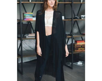 black kimono, black summer cardigan, festival clothing,coachella clothing,coachella party,music festival clothing,festival,cochella