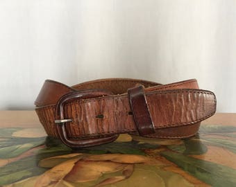 Brown Leather Belt Vintage Distressed size 36