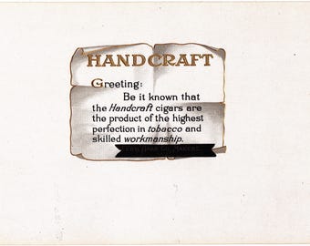 Handcraft Inner Cigar Box Label Ferd Haak Maker Davenport, Iowa #2