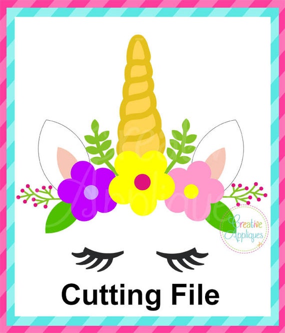 Download Unicorn Face Flower Crown SVG Cutting File, Unicorn cut ...