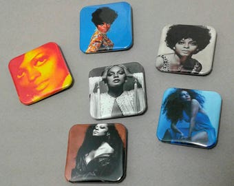 Diana Ross, Pin Backs, Motown, The Supremes, The Boss, Badge Pins, Buttons, Pin Backs, Detroit, Pin Back Buttons, Pin Set, Pin Back Pins